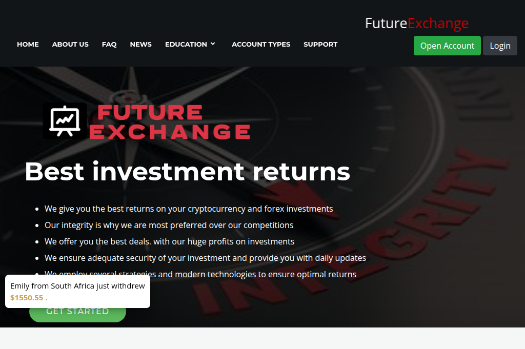 Screenshot of futurexchangeltd.live