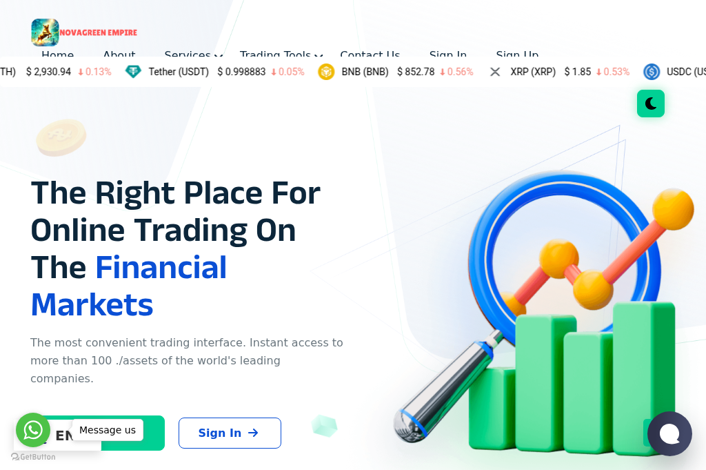 Screenshot of novagreenempire.com