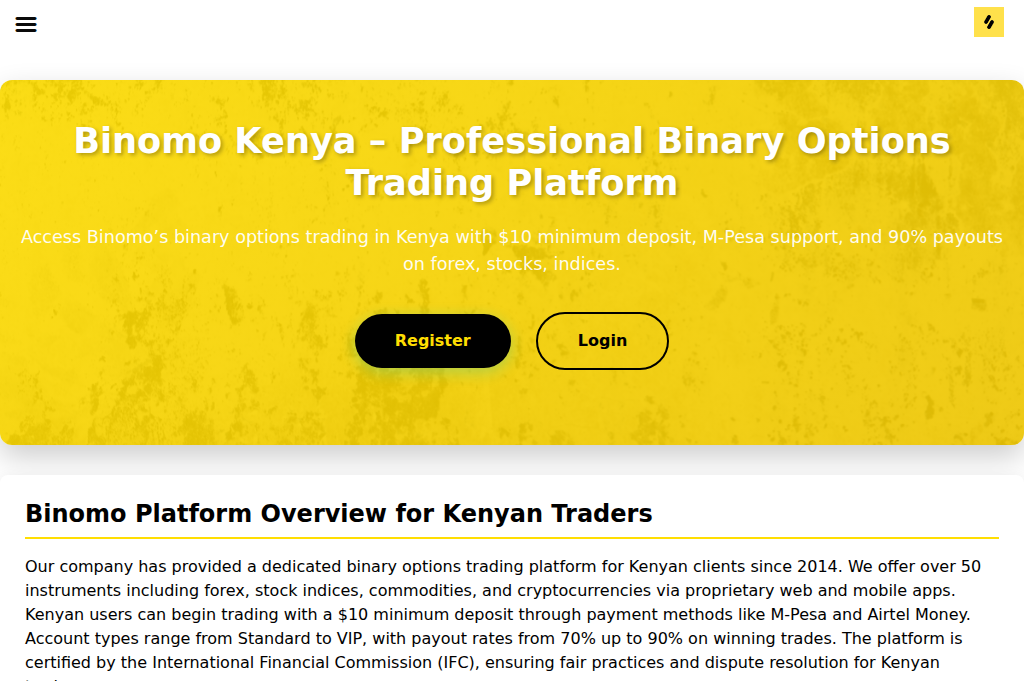 Screenshot of bintrade-kenya.com