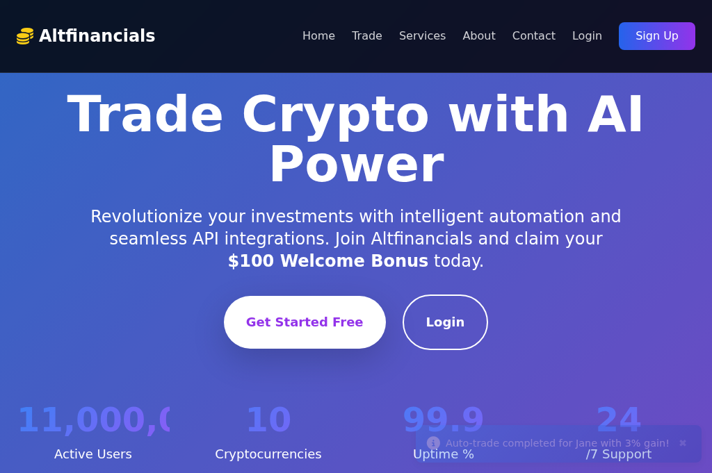 Screenshot of altfinancials.sbs