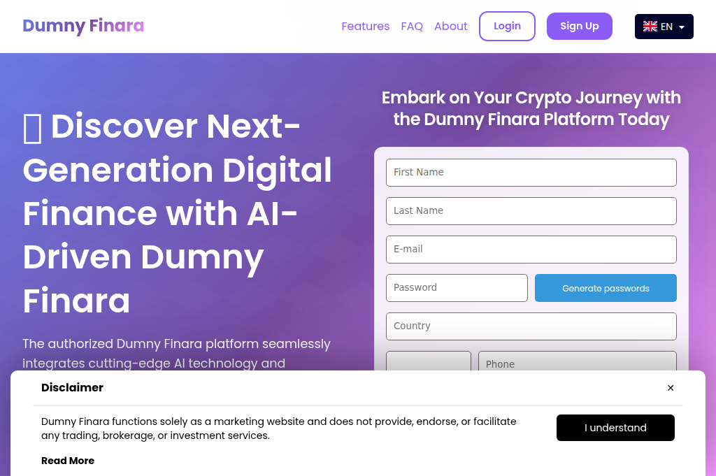Screenshot of dumnyfinara-software.com