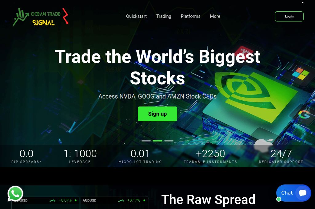 Screenshot of oceantradesignal.org