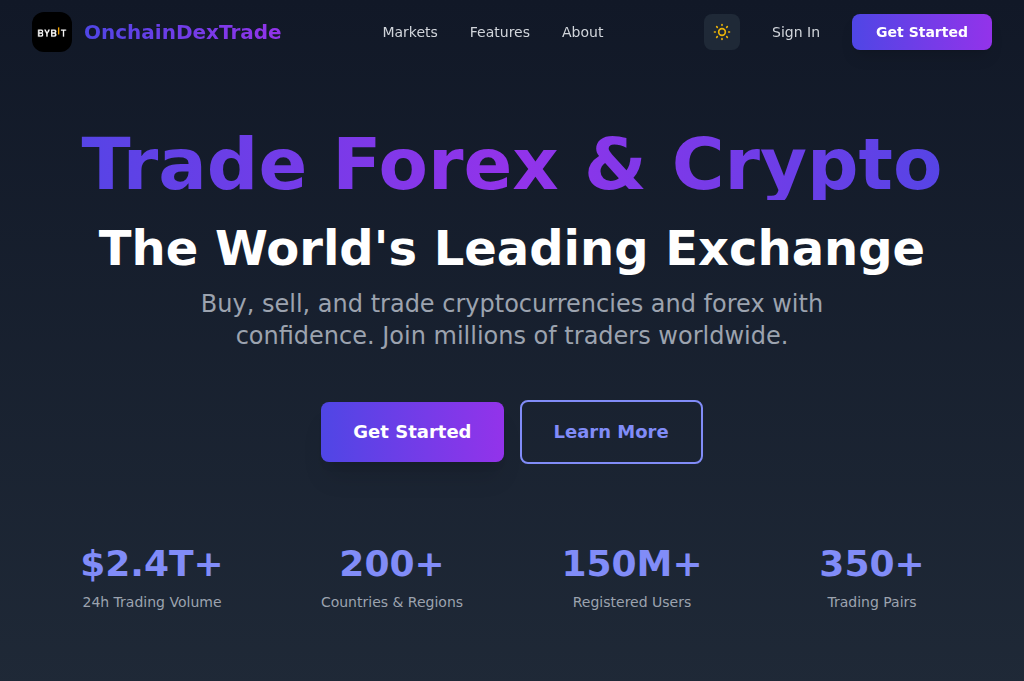 Screenshot of onchaindextrade.com