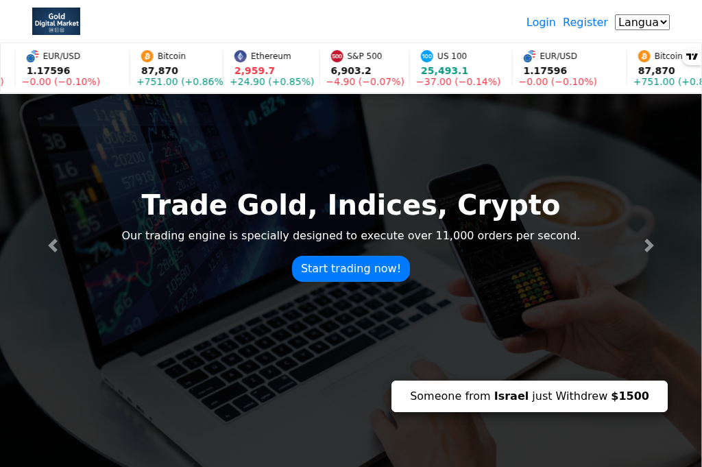 Screenshot of golddigitalmkt.com