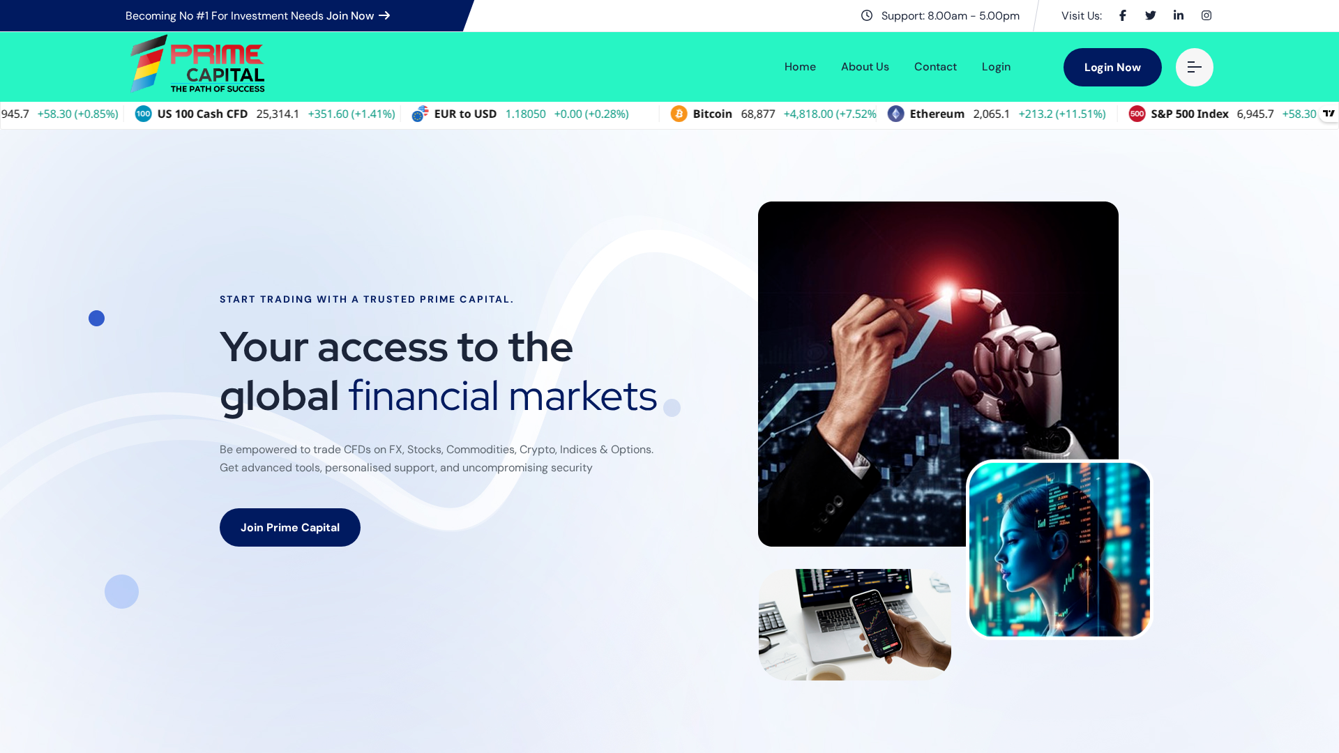 Screenshot of primecapitaltrading.com