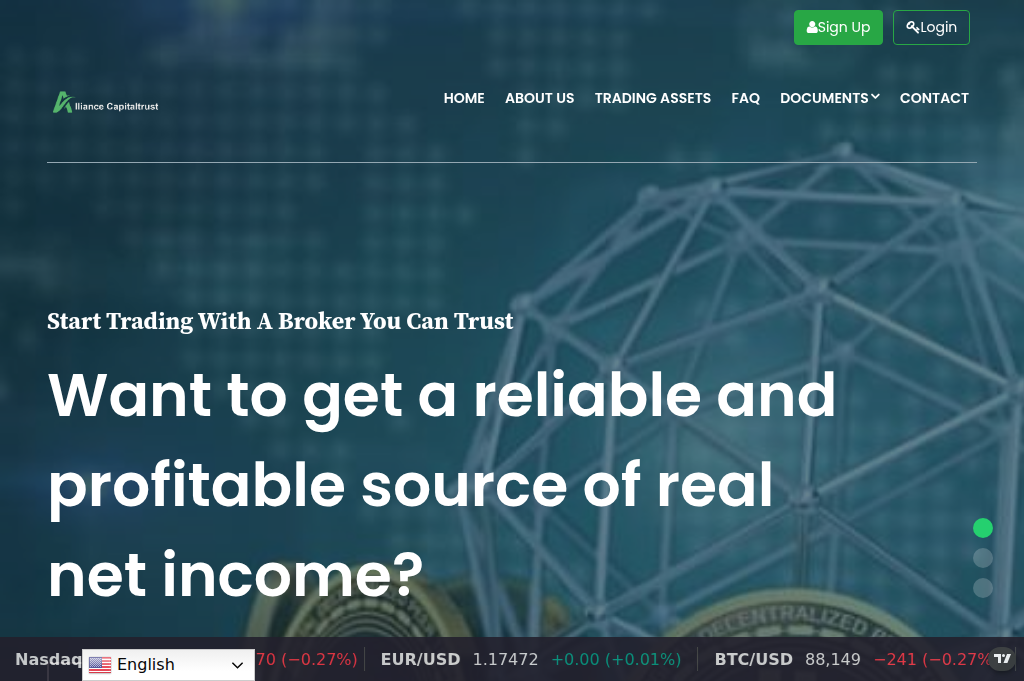 Screenshot of alliancecapitaltrust.net