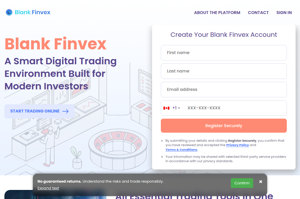 Screenshot of blankfinvexai.com