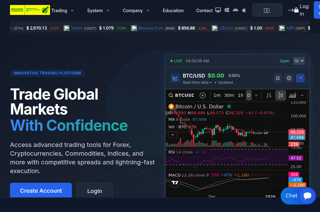 Screenshot of motsepefundation.info