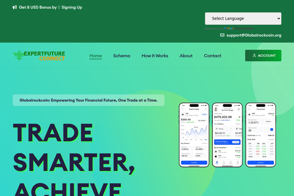 Screenshot of globalrockcoin.org