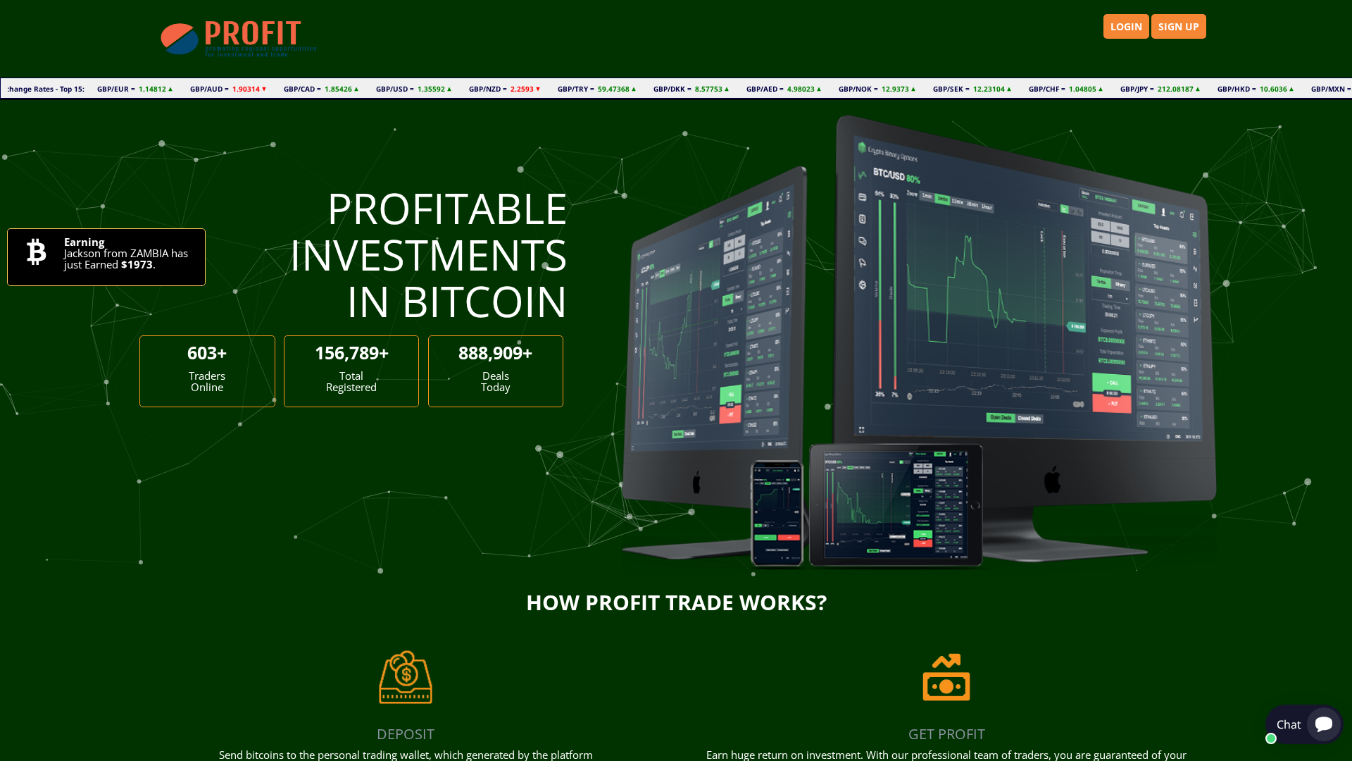 Screenshot of profittrades.us