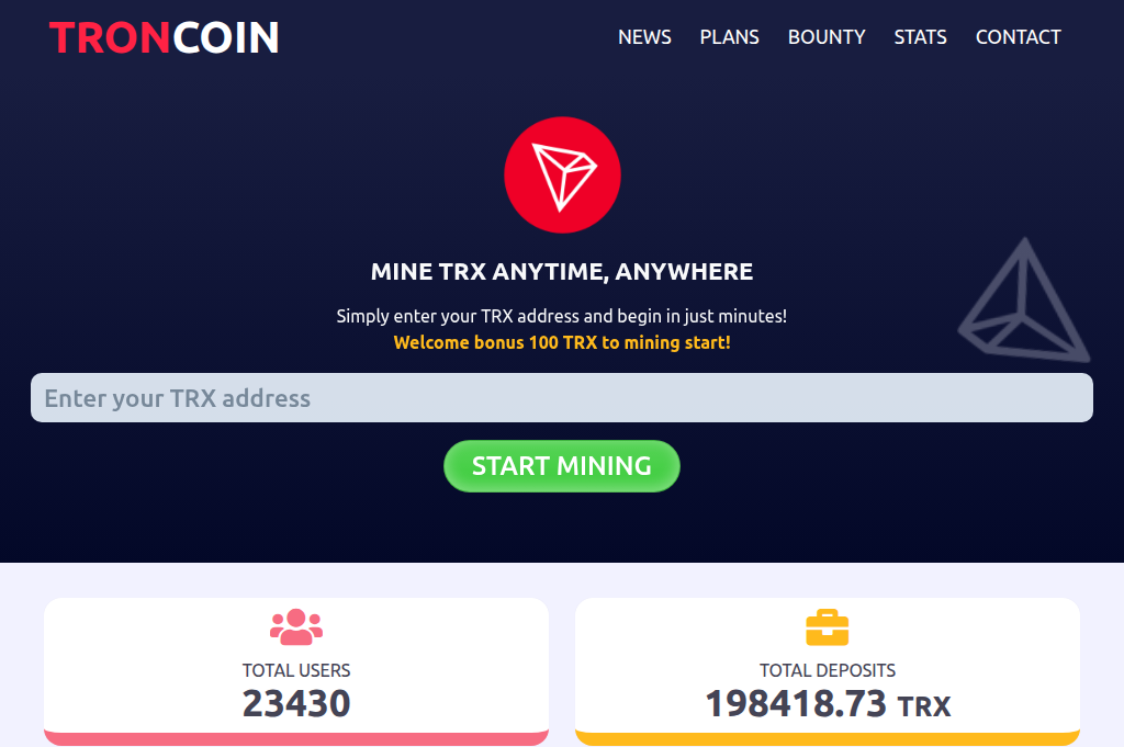 Screenshot of tron-coin.pro