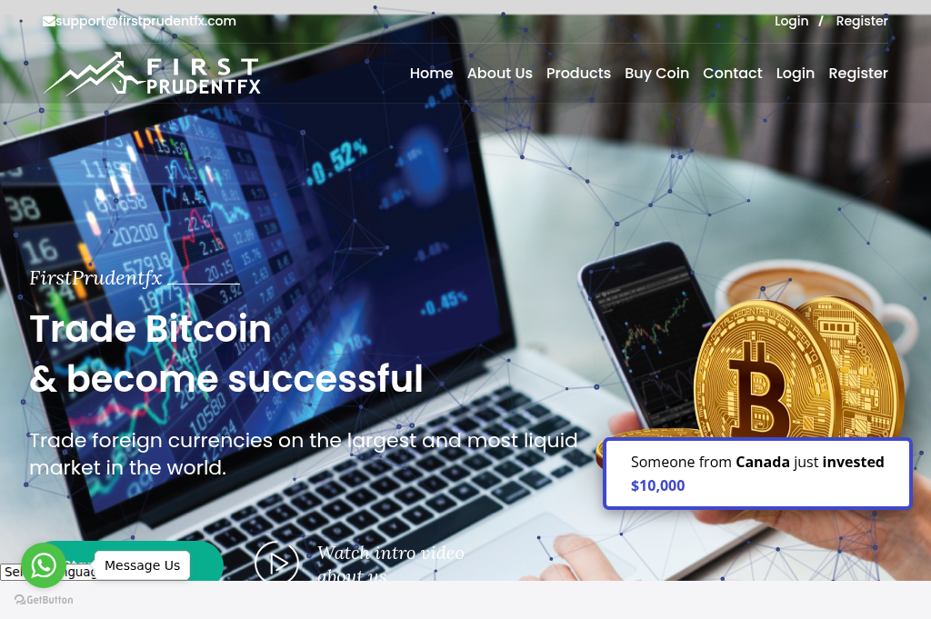 Screenshot of firstprudentsfx.com