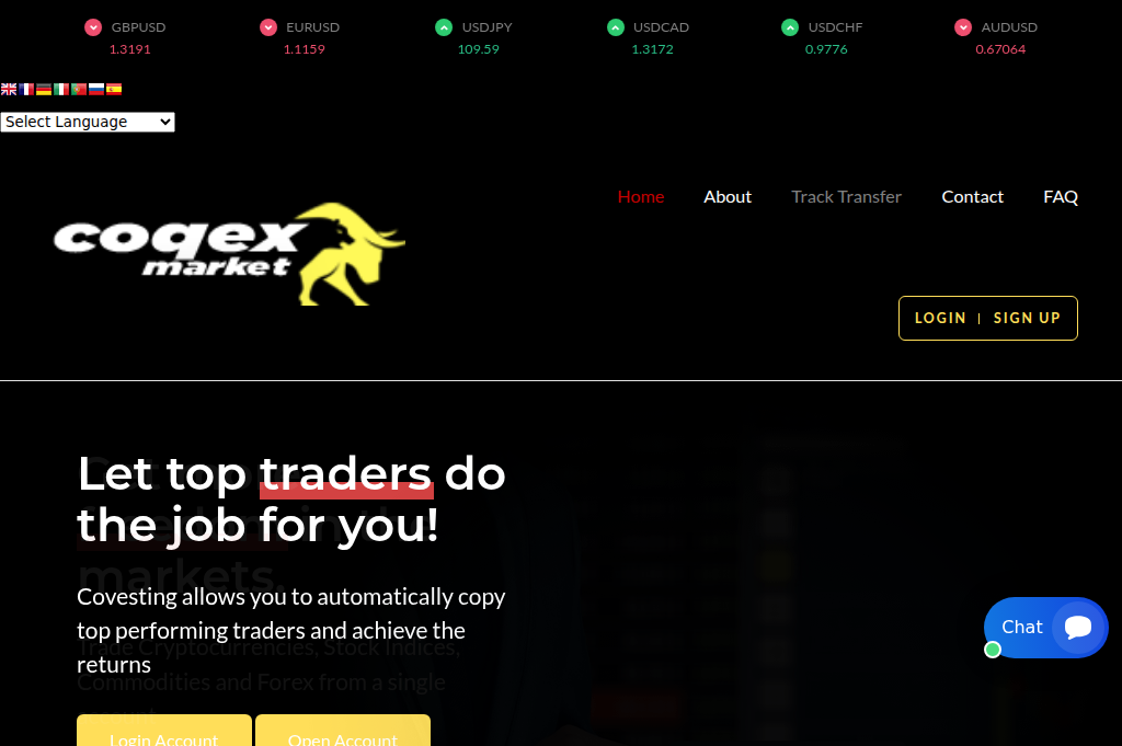 Screenshot of coqexmarket.icu