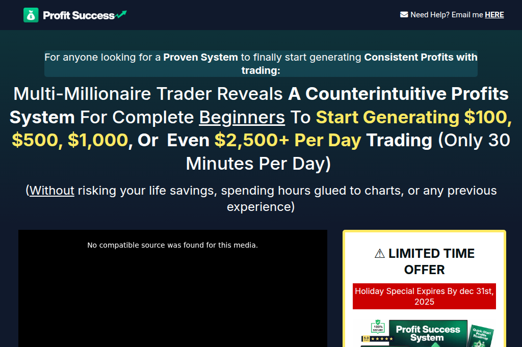 Screenshot of profitsuccesssystem.com