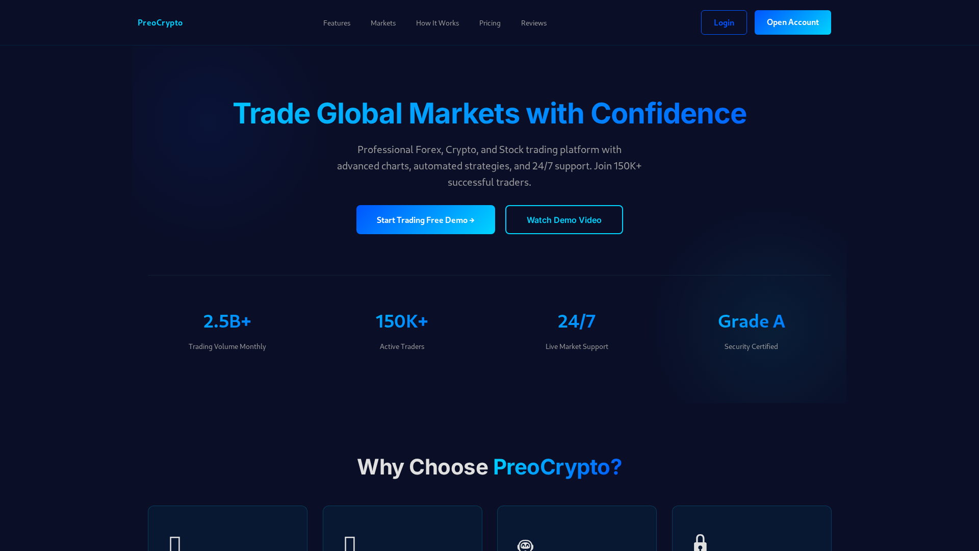 Screenshot of preocrypto.com