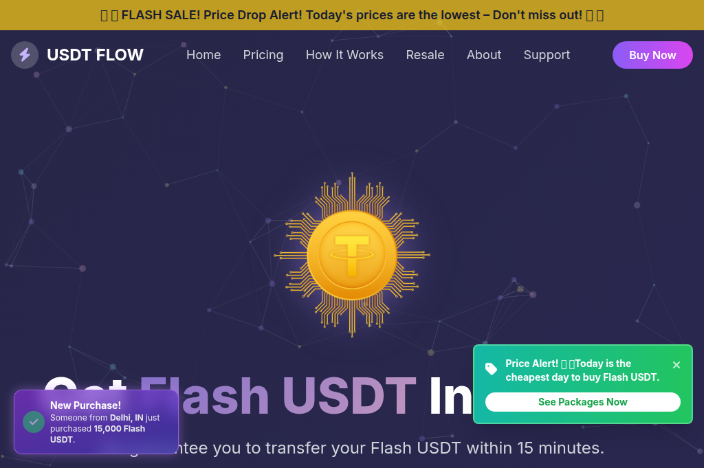 Screenshot of flashusdtsale.shop