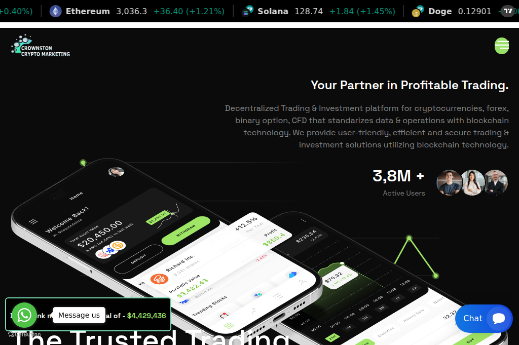 Screenshot of crownstoncryptmarketing.com