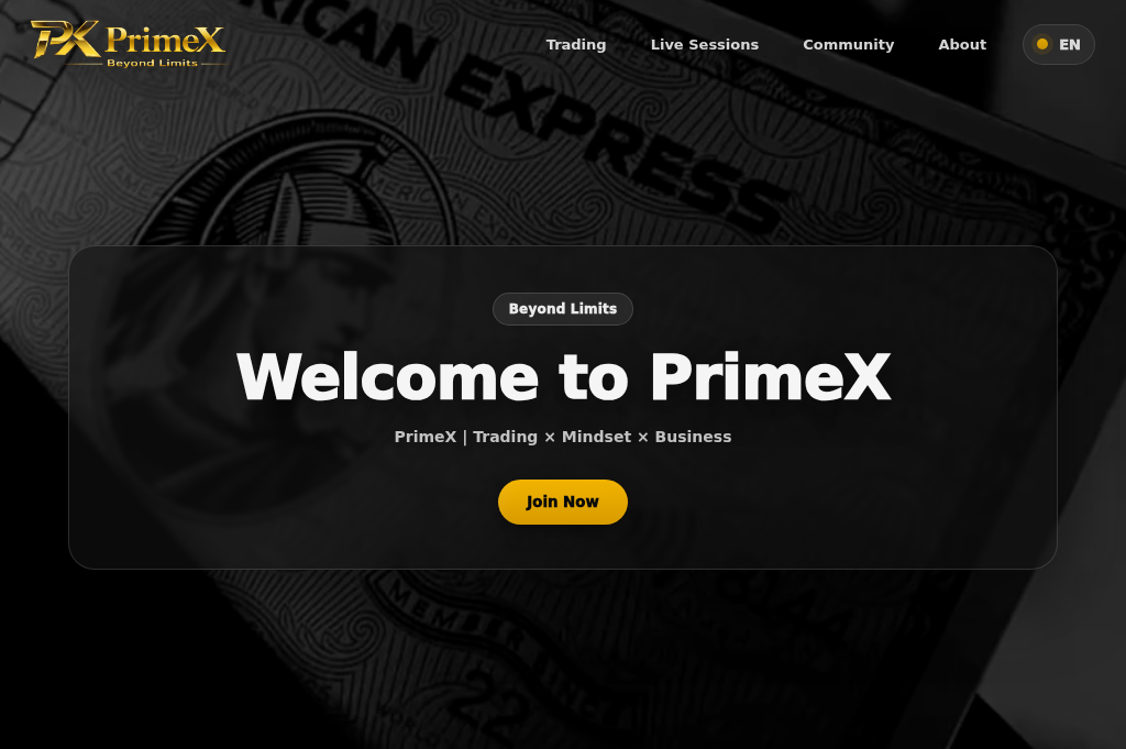 Screenshot of joinprimex.com