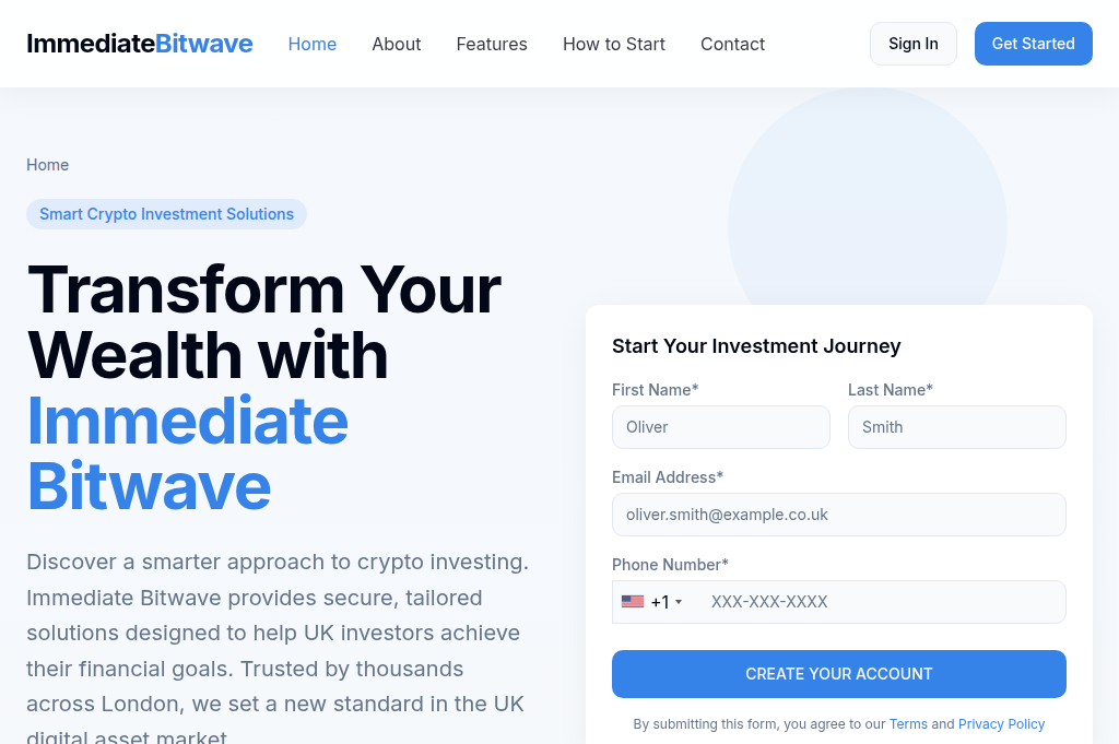 Screenshot of immediatebitwave-ai.net