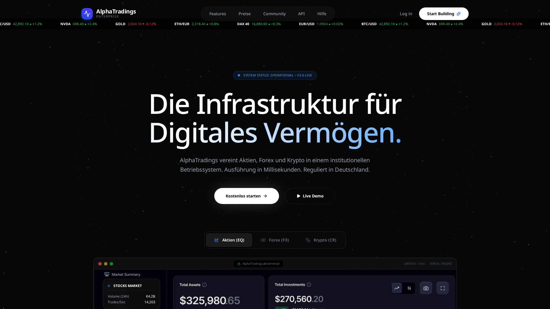 Screenshot of alphatradings.de