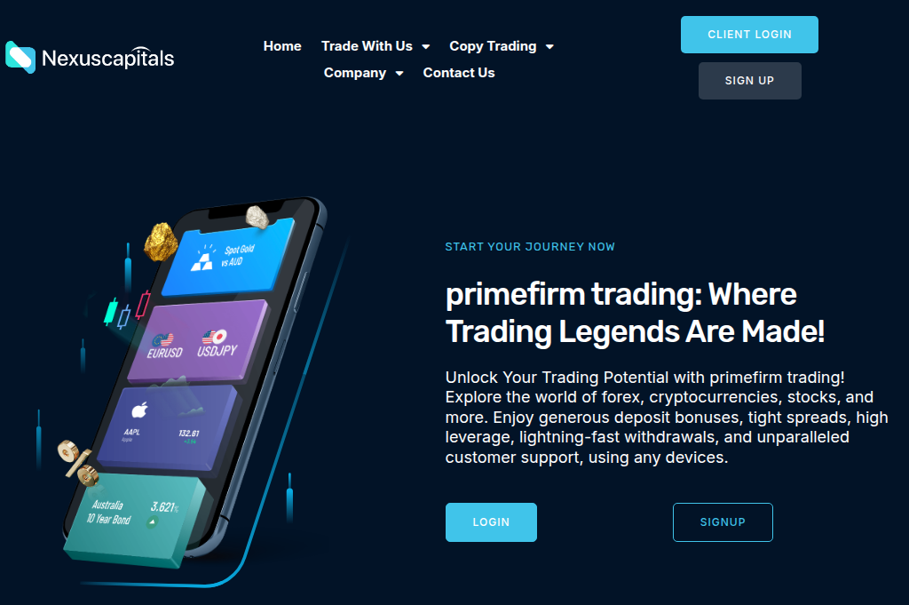 Screenshot of primefirmtrading.live