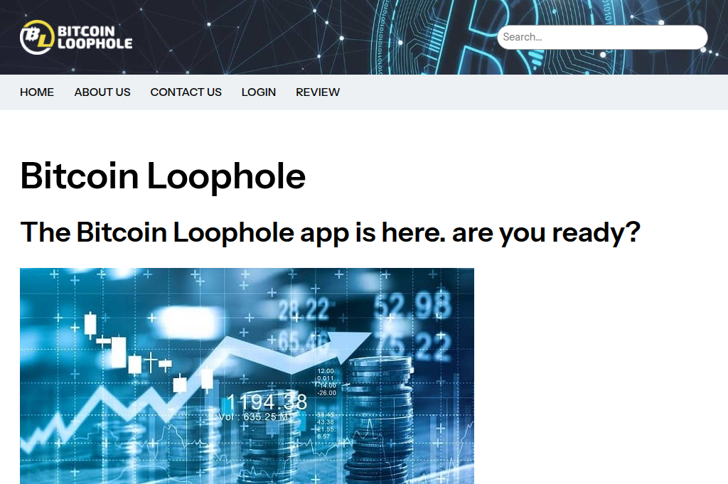 Screenshot of bitcoin-loophole.io