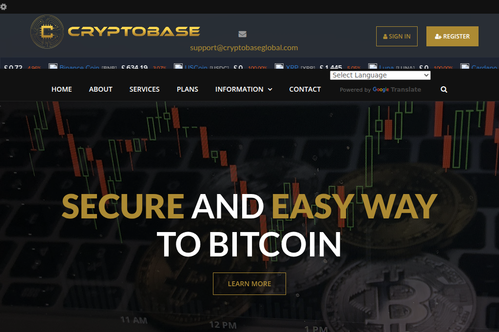 Screenshot of cryptobaseglobal.com