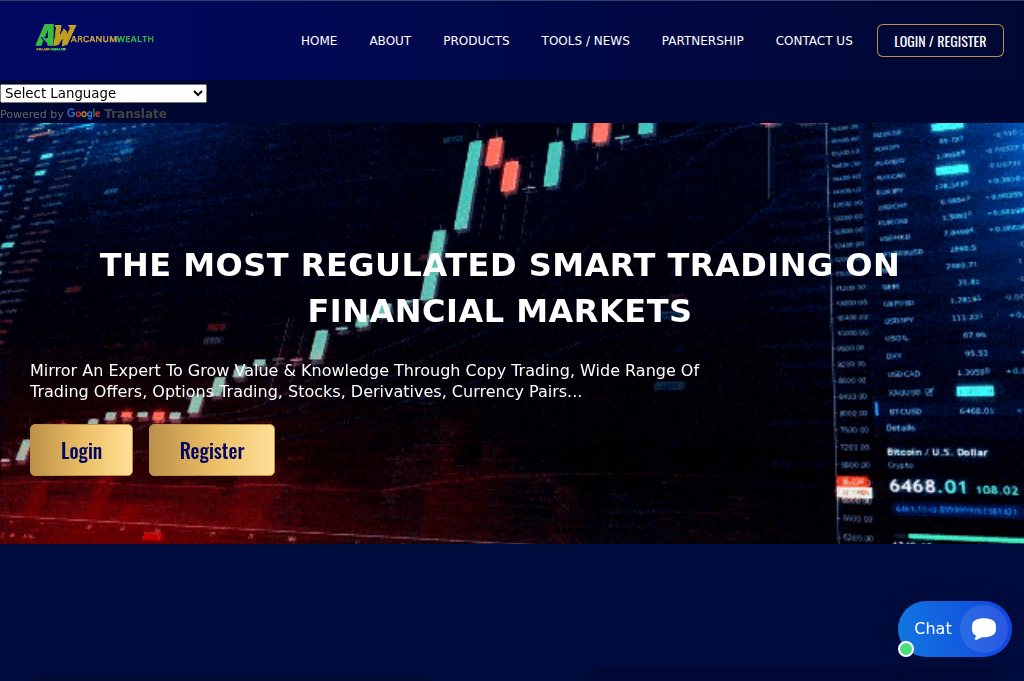 Screenshot of arcanurnwealth.com