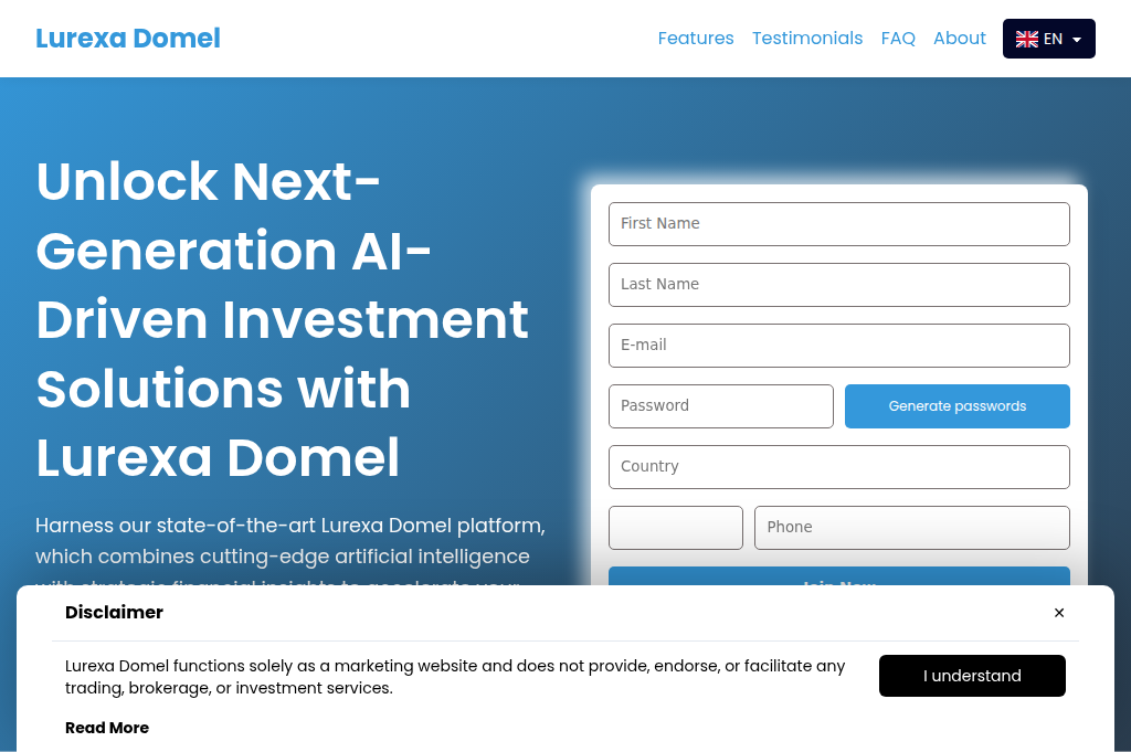 Screenshot of lurexadomel-solution.com