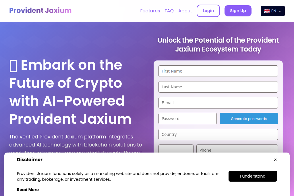 Screenshot of providentjaxium-engine.com