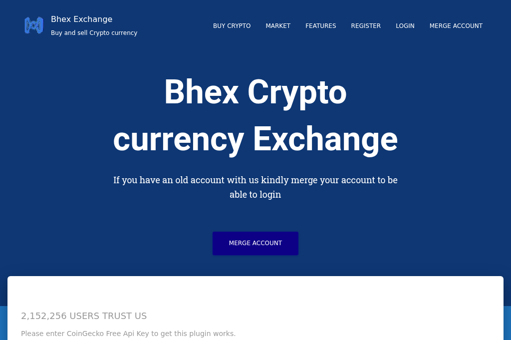 Screenshot of bhex.us.com