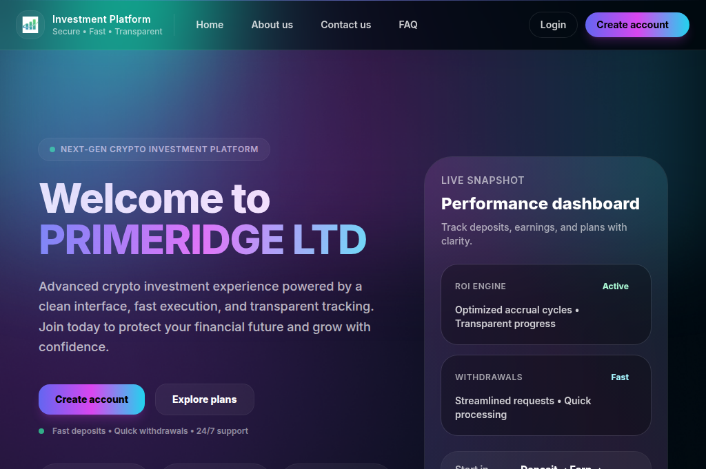 Screenshot of primeridge.store