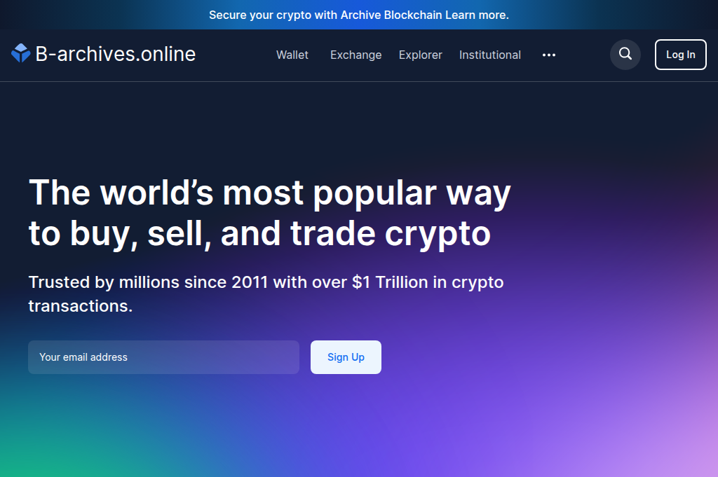 Screenshot of archivio-blockchain.net