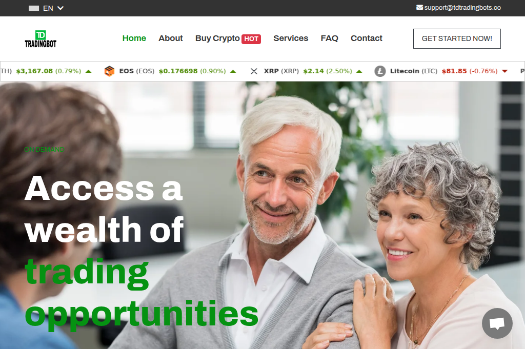 Screenshot of tdtradingbots.co