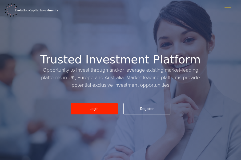 Screenshot of evolutioncapitalholding.com