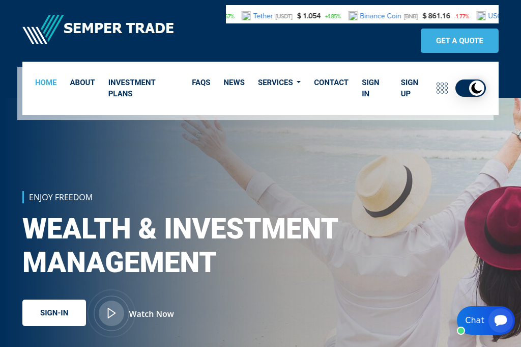 Screenshot of sempertrading.info