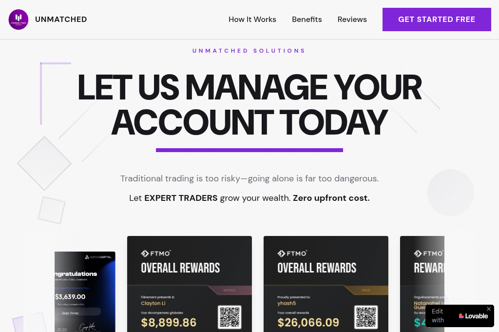 Screenshot of unmatchedfx.com