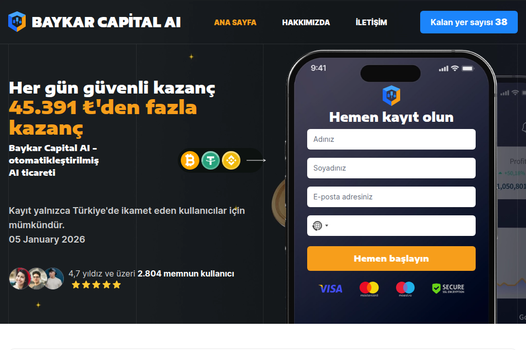 Screenshot of baykarcapitalai.com