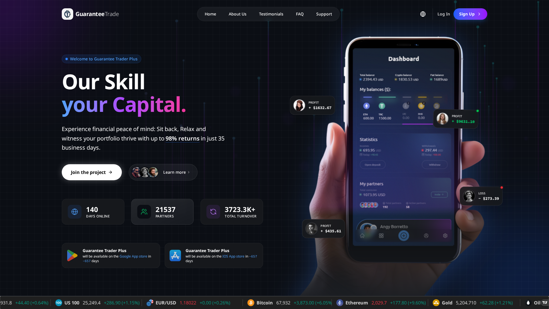 Screenshot of guaranteetraderplus.com