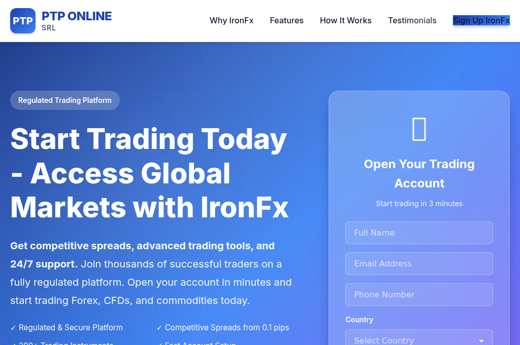 Screenshot of ptponline.trade