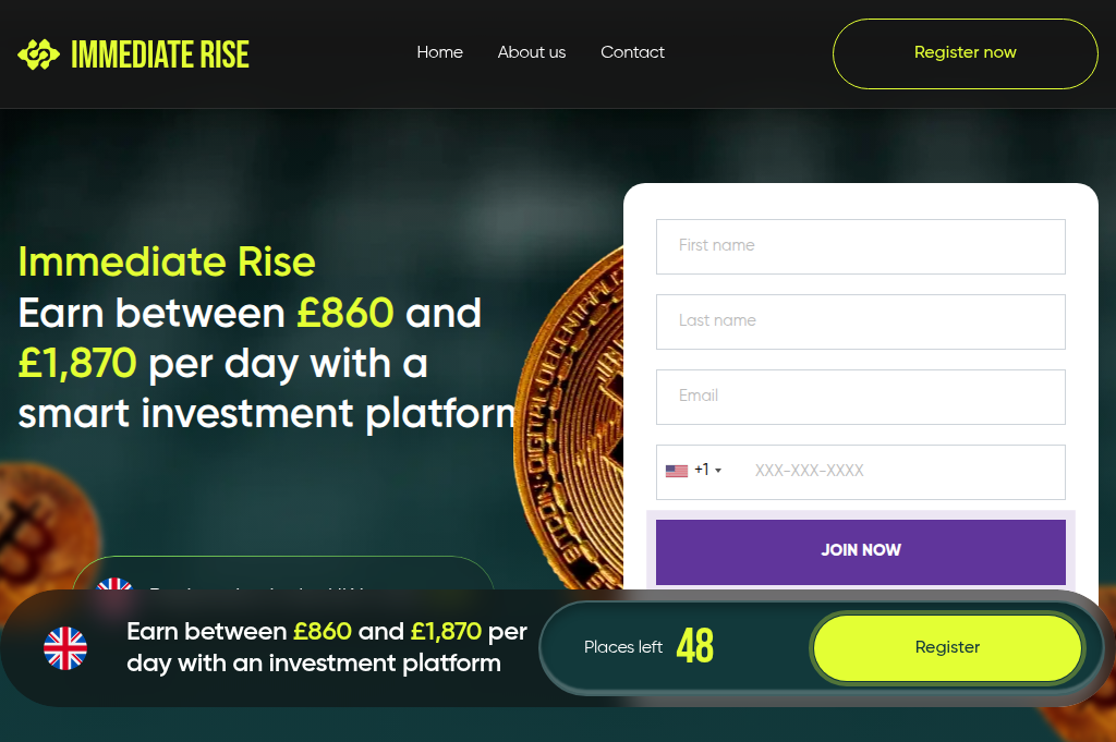 Screenshot of immediaterise-ai.com