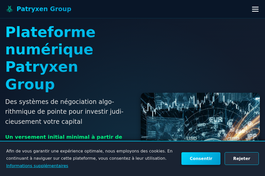 Screenshot of patryxengroup.com
