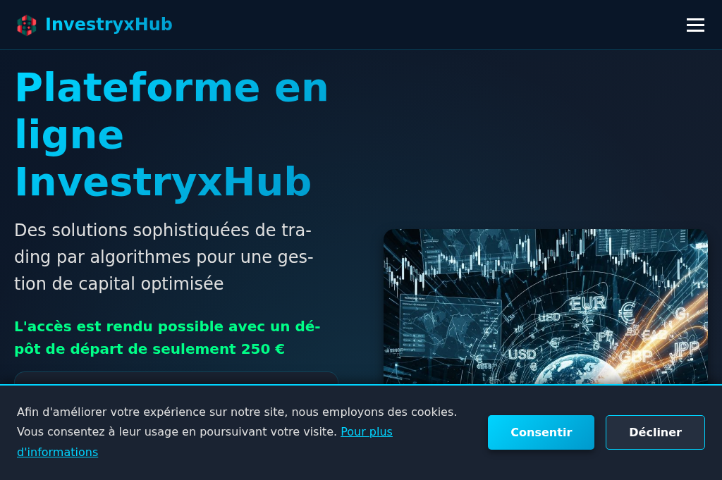 Screenshot of investryxhub.com
