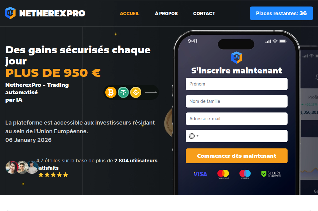 Screenshot of netherexproinvest.com