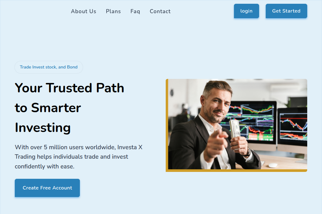 Screenshot of investaxtrading.com