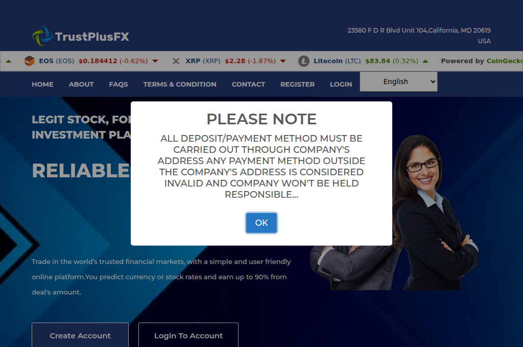 Screenshot of majorvest.biz
