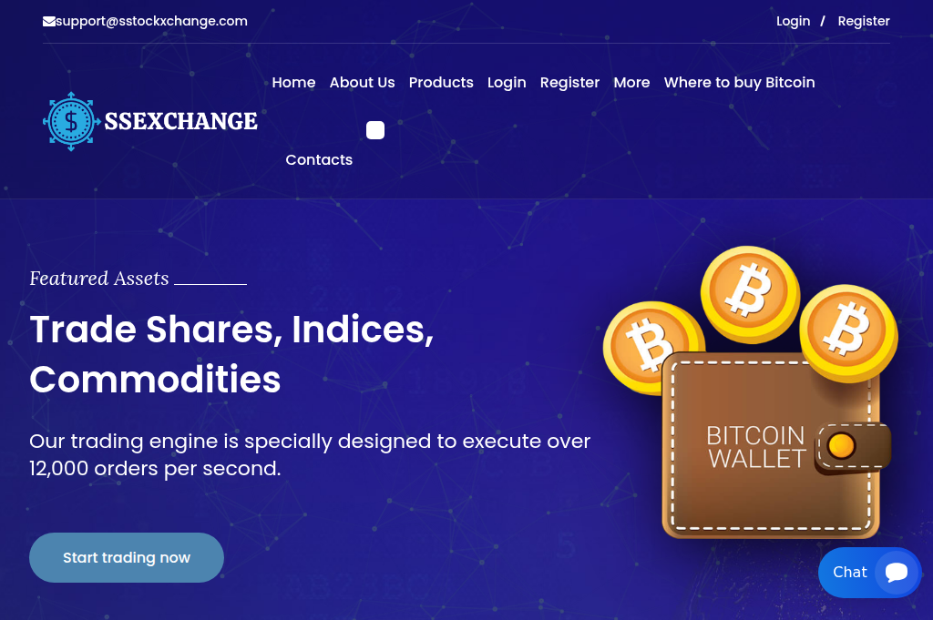 Screenshot of sstocksxchange.com