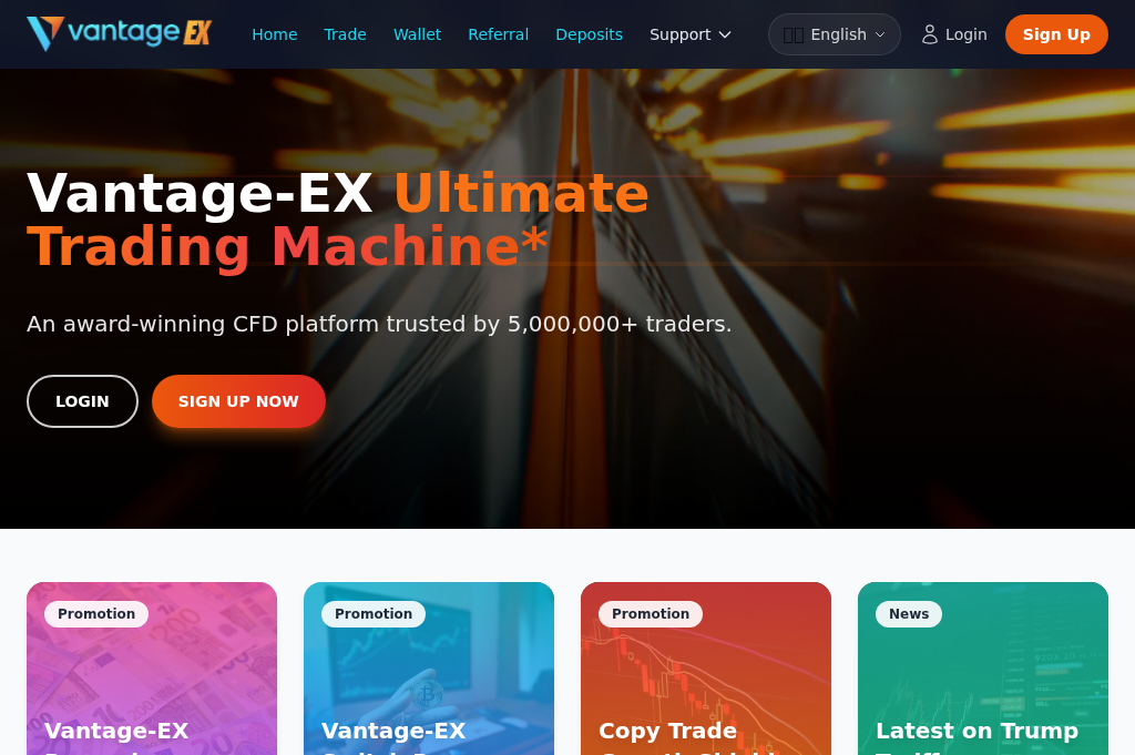 Screenshot of vantage-ex.com