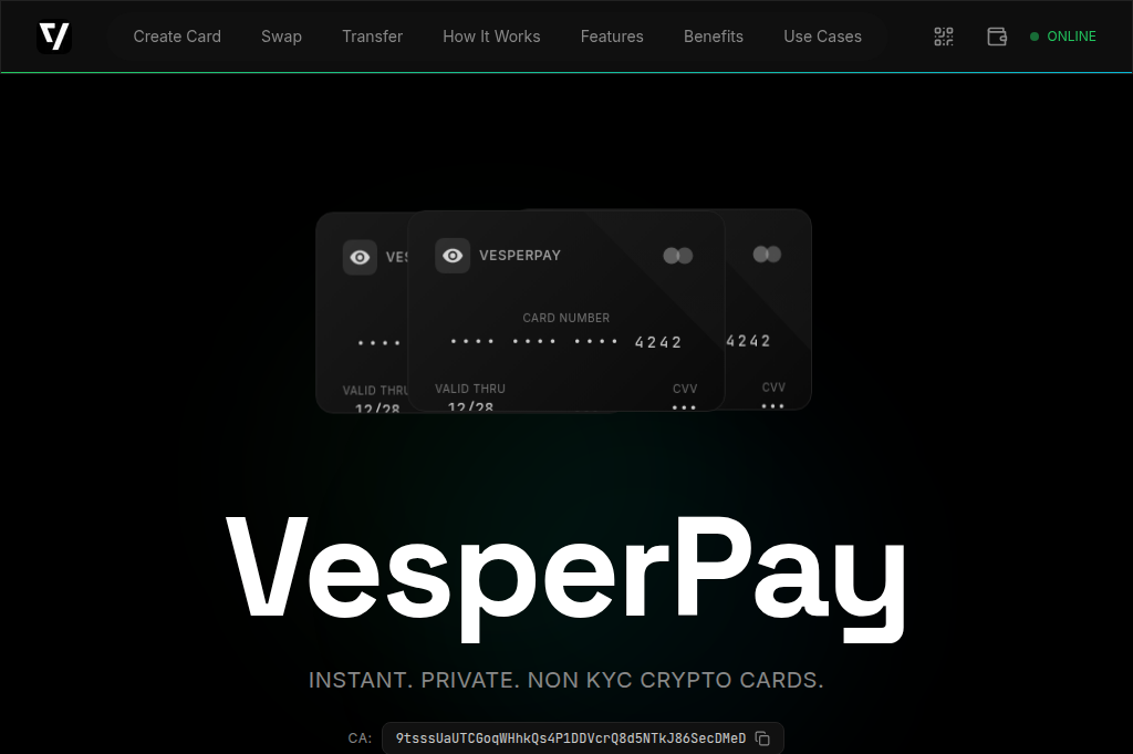 Screenshot of vesperpay.io