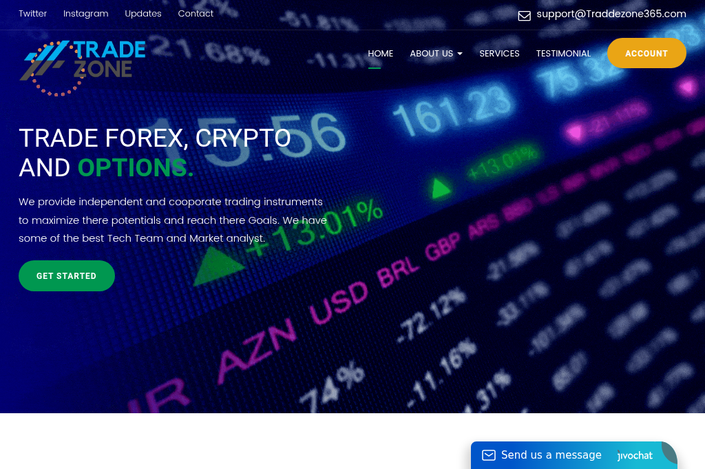 Screenshot of traddezone365.com